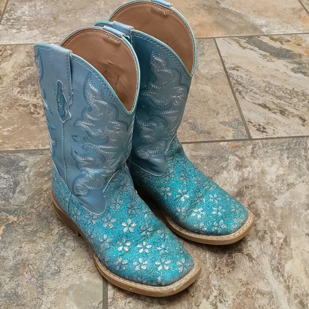 Roper Size 11 Blue Sparkle Boots- Last Chance!!!!
